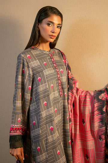 Black Printed 3PC Unstitched