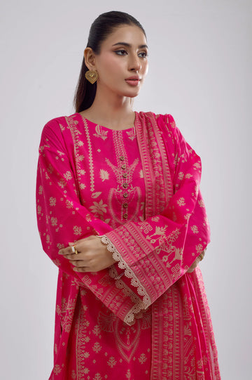 Pink Printed 3PC Unstitched