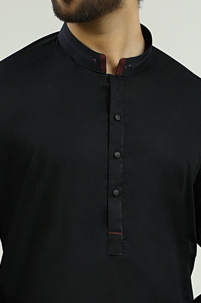 Black Cotton Shalwar Kameez - Diners Black Cotton Shalwar Kameez - Diners