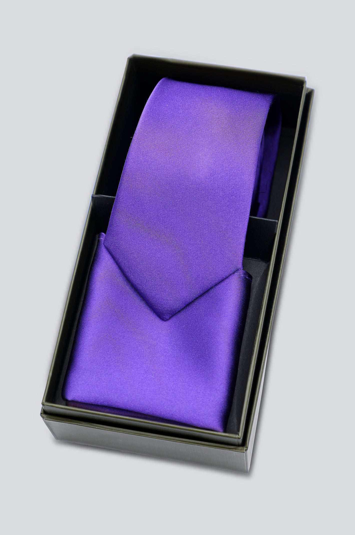 Purple Luxury Tie with Pocket Square