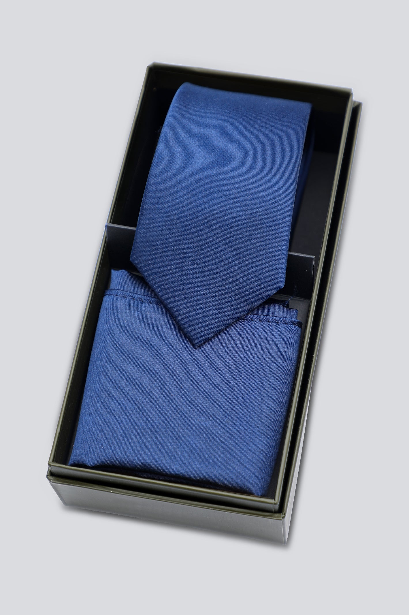 Royal Blue Luxury Tie with Pocket Square