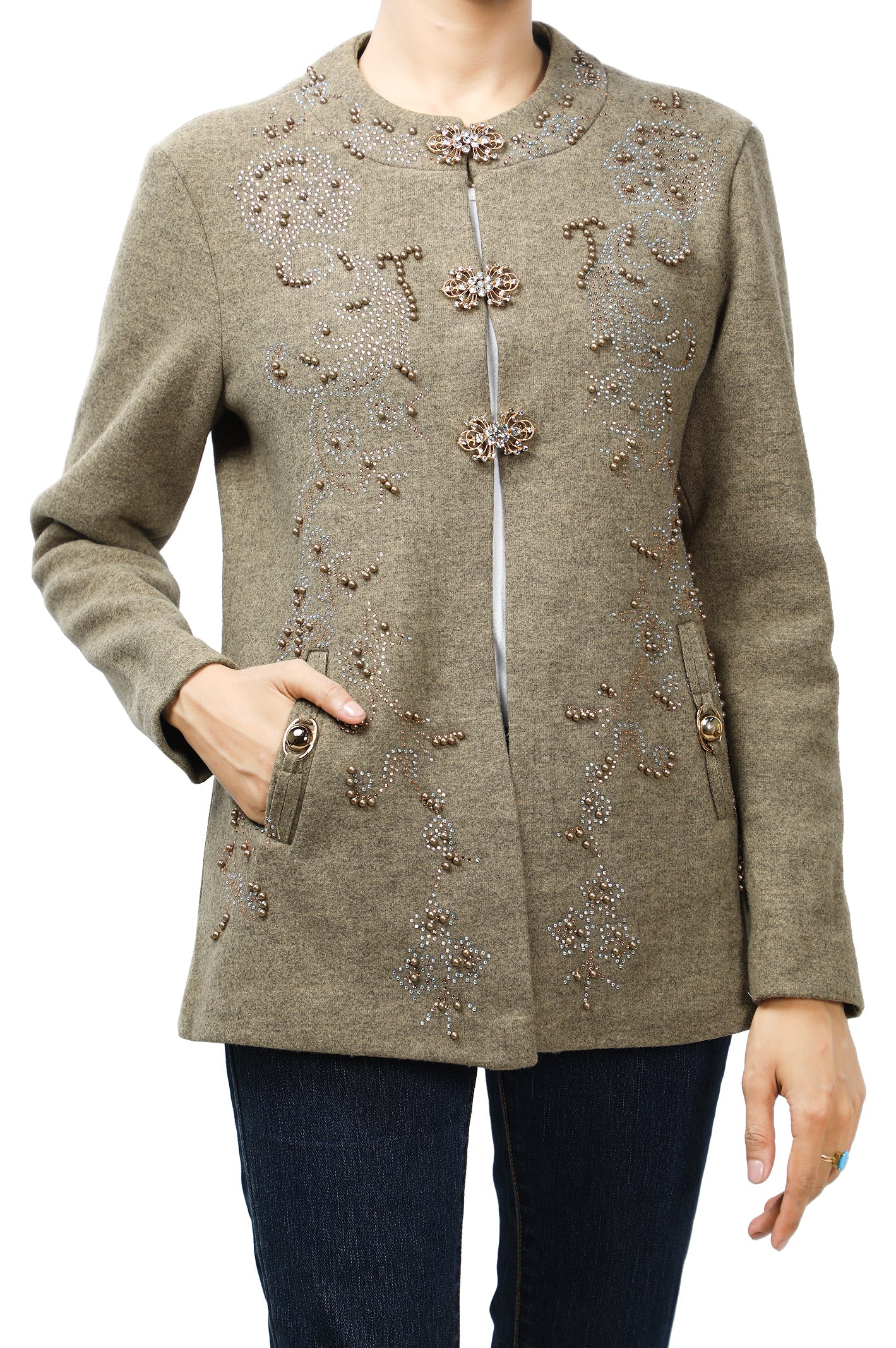 Ladies Sweater SKU: SL976-L-BROWN – Diners Pakistan