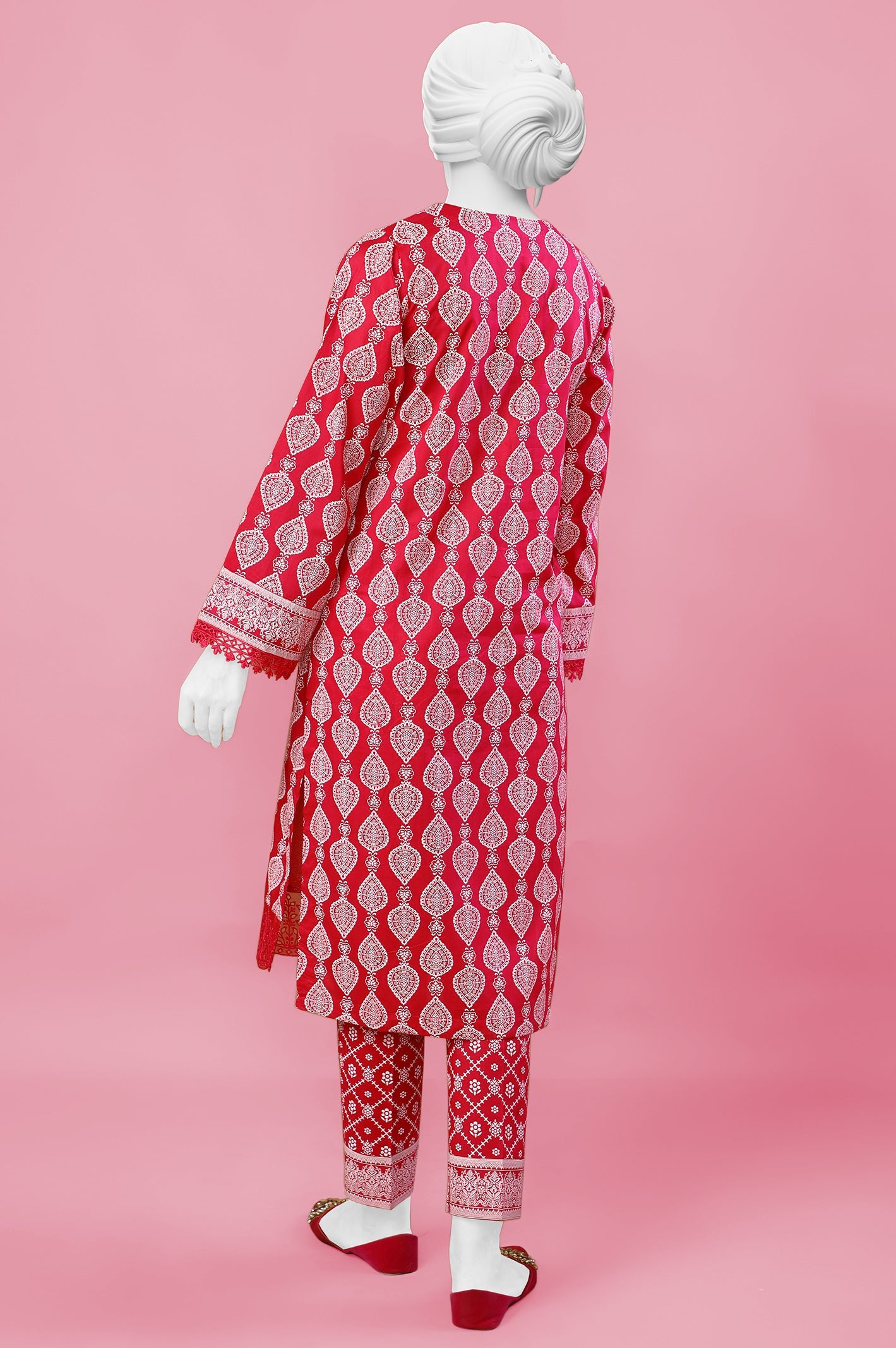 2PC Lawn Pink Stitched Suit - Diners