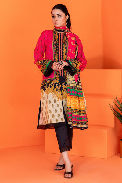 Women Stitched 3 Pcs Kurti SKU: WK30040-PINK - Diners Women Stitched 3 Pcs Kurti SKU: WK30040-PINK - Diners