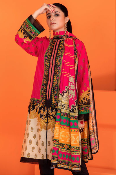 Women Stitched 3 Pcs Kurti SKU: WK30040-PINK - Diners Women Stitched 3 Pcs Kurti SKU: WK30040-PINK - Diners