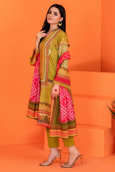 Women Stitched 3 Pcs Kurti SKU: WK30044-GREEN - Diners Women Stitched 3 Pcs Kurti SKU: WK30044-GREEN - Diners