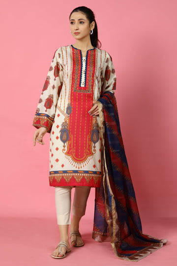 Women Stitched 3 Pcs Suit - Diners