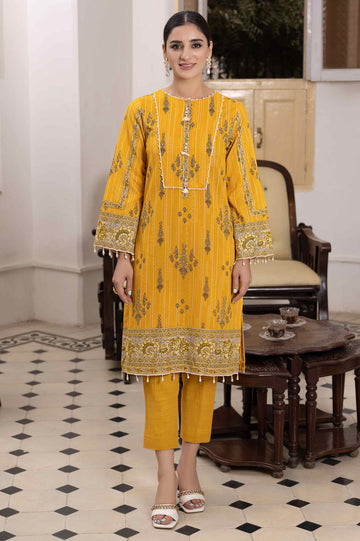 Unstitched 1 Piece Karandi Cotton Shirt and Cotton Trouser - Diners