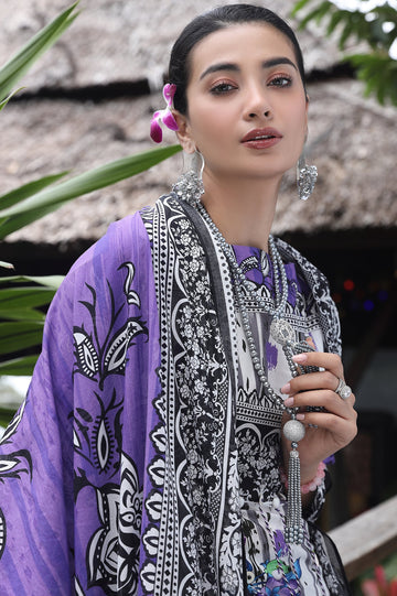 Unstitched 3 Pcs Lawn Printed Shirt, Printed Dupatta, Dyed Trouser - Diners
