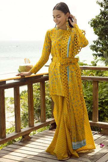 Unstitched 3 Pcs Lawn Printed Shirt, Printed Dupatta, Printed Trouser - Diners