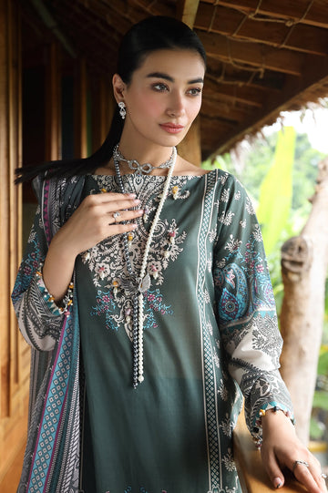 Unstitched 3 Pcs Lawn Printed Shirt, Printed Dupatta, Dyed Trouser - Diners