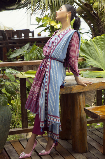 Unstitched 3 Pcs Lawn Printed Shirt, Printed Dupatta, Dyed Trouser - Diners