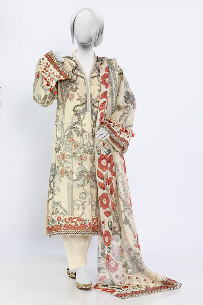 3PC Unstitched Lawn Printed Suit - Diners 3PC Unstitched Lawn Printed Suit - Diners