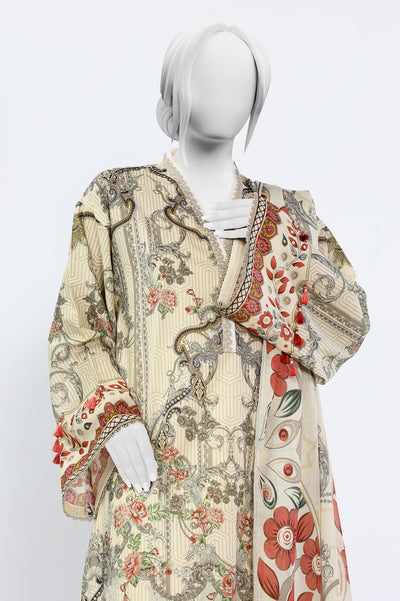 3PC Unstitched Lawn Printed Suit - Diners 3PC Unstitched Lawn Printed Suit - Diners