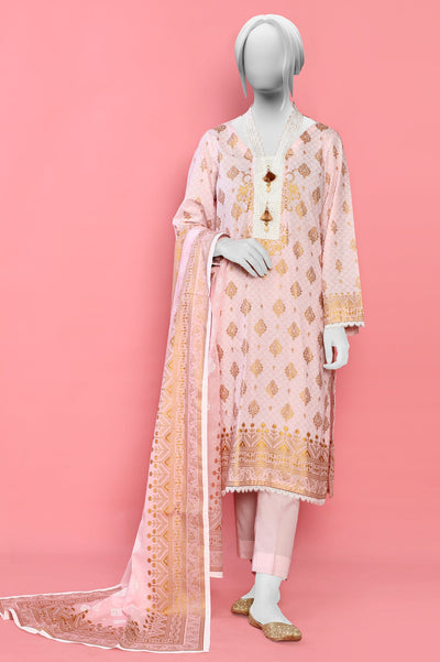 3PC Unstitched Gold Paste Printed Suit From Diners 3PC Unstitched Gold Paste Printed Suit From Diners