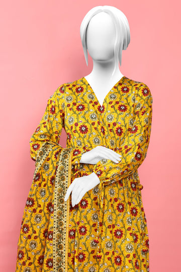 Unstitched 3 Piece Lawn Printed Shirt, Printed Dupatta, Dyed Trouser - Diners