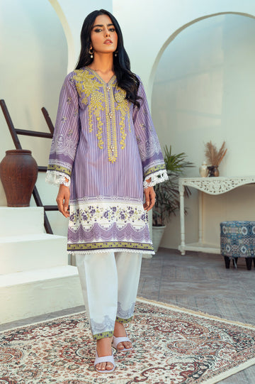 Unstitched 2 Piece Lawn Printed Shirt & Cotton Printed Trouser - Diners