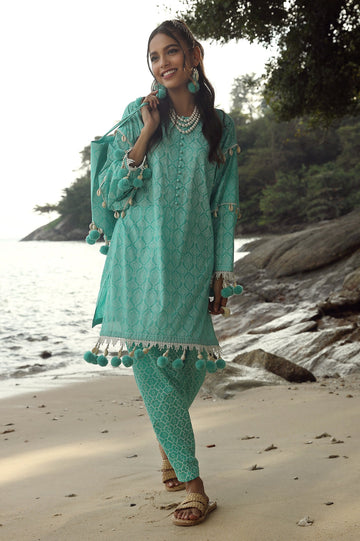 Unstitched 2 Pcs Lawn Printed Shirt & Printed Trouser - Diners