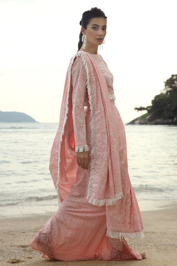 Unstitched 2 Pcs Lawn Printed Shirt & Printed Trouser - Diners