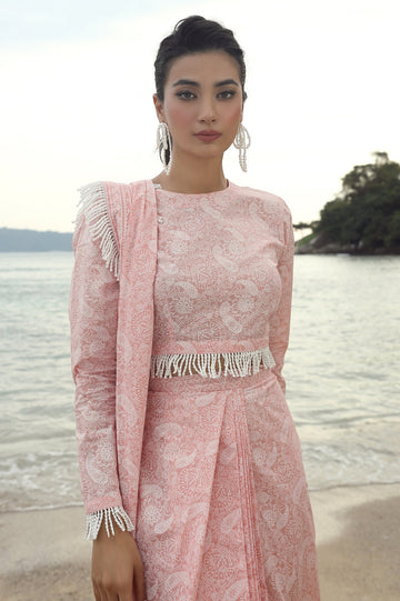 Unstitched 2 Pcs Lawn Printed Shirt & Printed Trouser - Diners