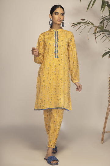 Unstitched 2 Pcs Lawn Printed Shirt & Printed Trouser - Diners