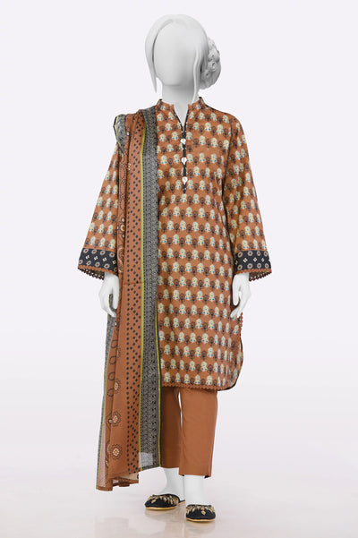 Brown Printed 3PC From Sohaye By Diners