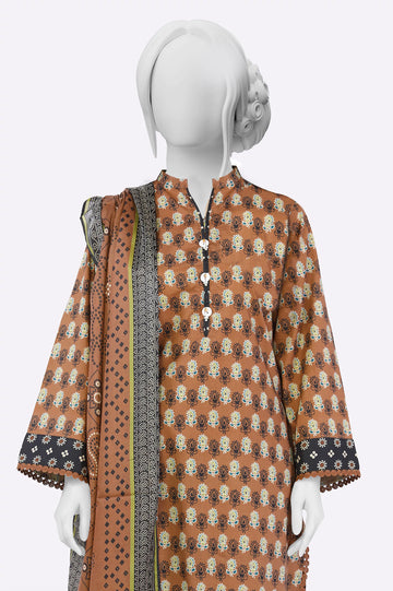 Brown Printed 3PC From Sohaye By Diners