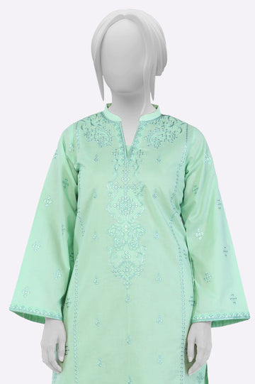 Green Embroidered Ready To Wear Kurti From Sohaye By Diners