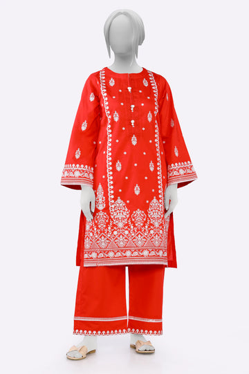 Red Embroidered 2PC From Sohaye By Diners