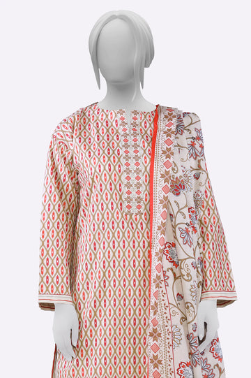 Cream Printed Kurti With Dupatta From Sohaye By Diners