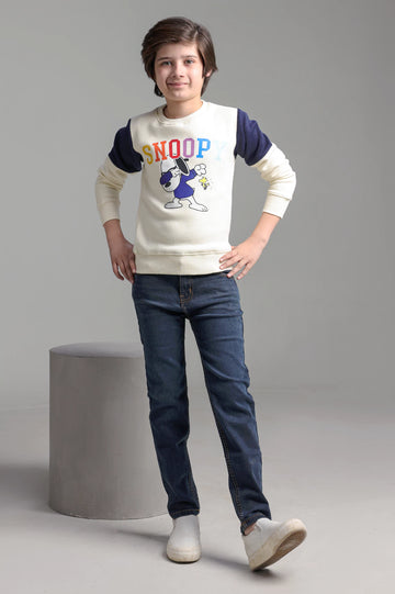 Snoopy Graphic Print Boys Sweatshirt