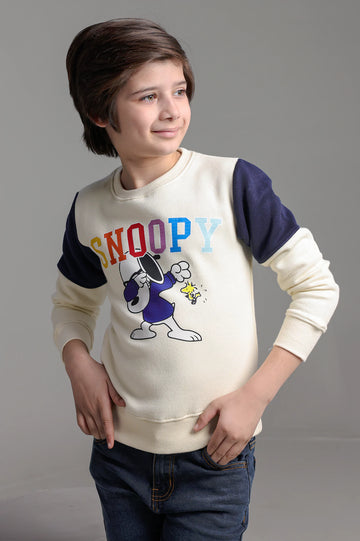 Snoopy Graphic Print Boys Sweatshirt