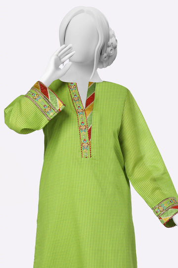 Green Embroidered Kurti From Sohaye By Diners