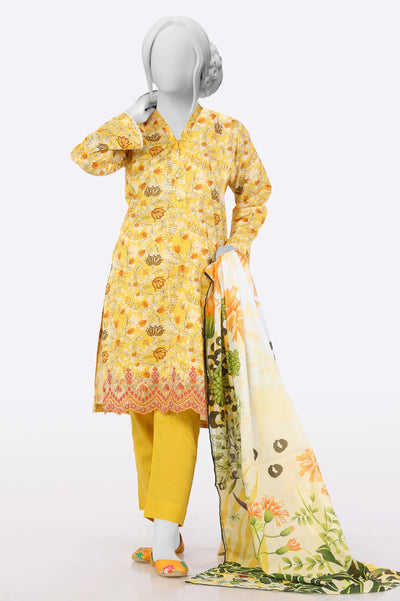 Yellow Printed 3PC From Sohaye By Diners