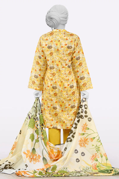 Yellow Printed 3PC From Sohaye By Diners
