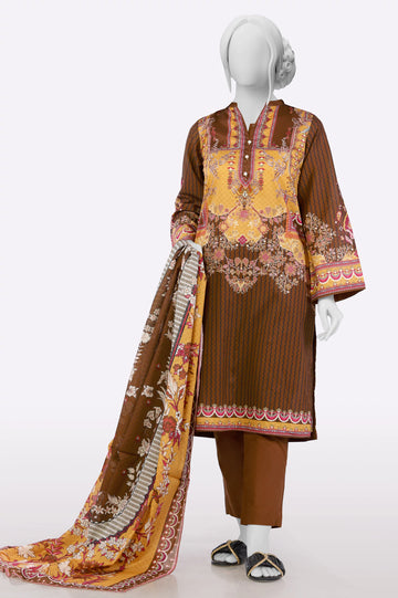 Brown Printed 3PC From Sohaye By Diners