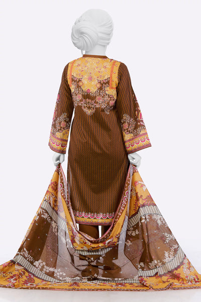 Brown Printed 3PC From Sohaye By Diners