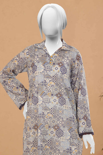 Blue Printed Unstitched Kurti