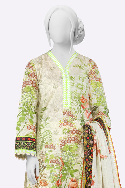 Green Printed 3PC From Sohaye By Diners