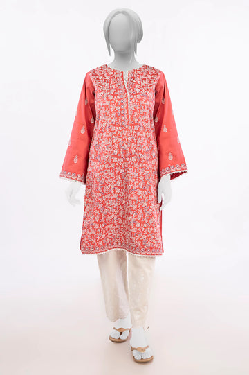 Peach Printed Kurti From Sohaye By Diners