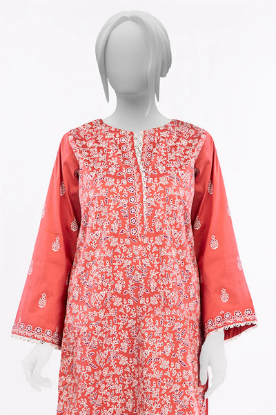 Peach Printed Kurti From Sohaye By Diners