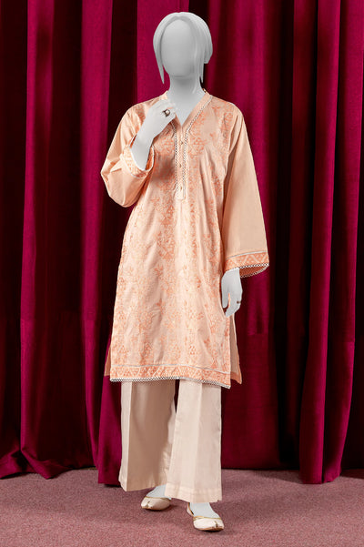 Peach Embroidered Kurti From Sohaye By Diners