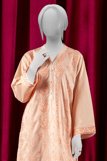 Peach Embroidered Kurti From Sohaye By Diners