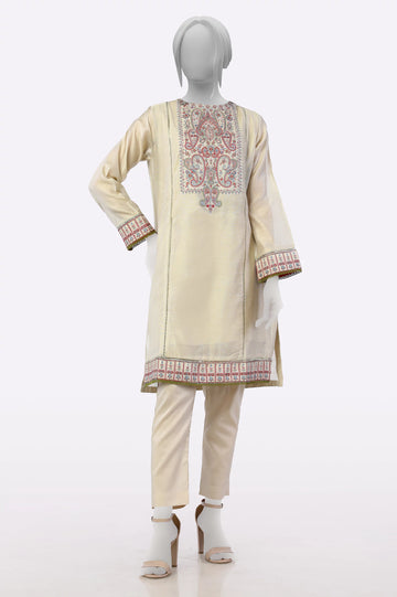 Cream Embroidered Kurti From Sohaye By Diners