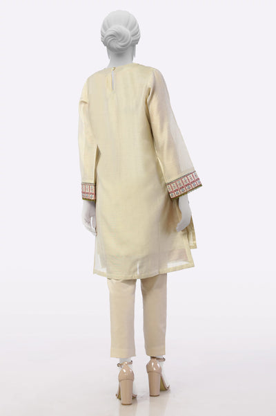 Cream Embroidered Kurti From Sohaye By Diners