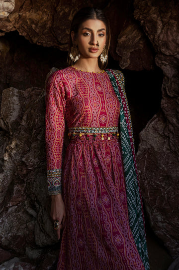 Pink Printed 3PC Unstitched