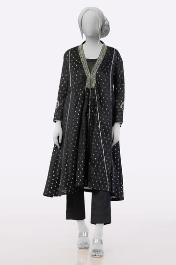 Black Embroidered Kurti From Sohaye By Diners