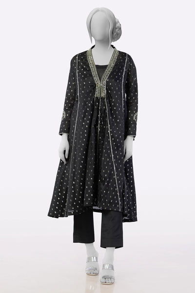 Black Embroidered Kurti From Sohaye By Diners