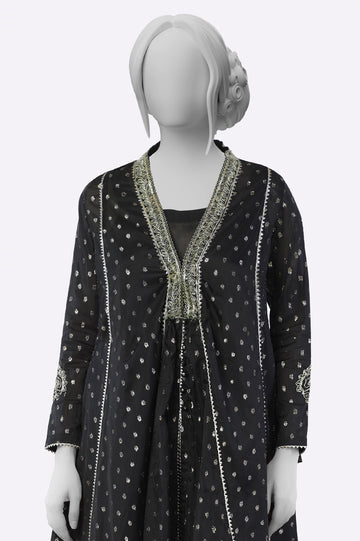 Black Embroidered Kurti From Sohaye By Diners