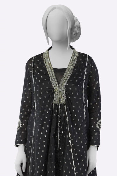 Black Embroidered Kurti From Sohaye By Diners